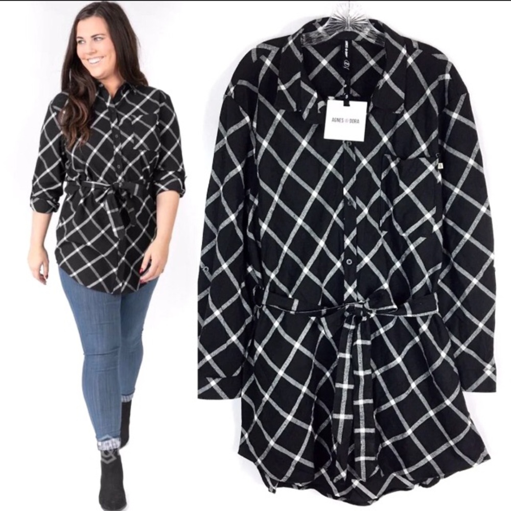 Agnes and Dora Flannel Tunic Plaid